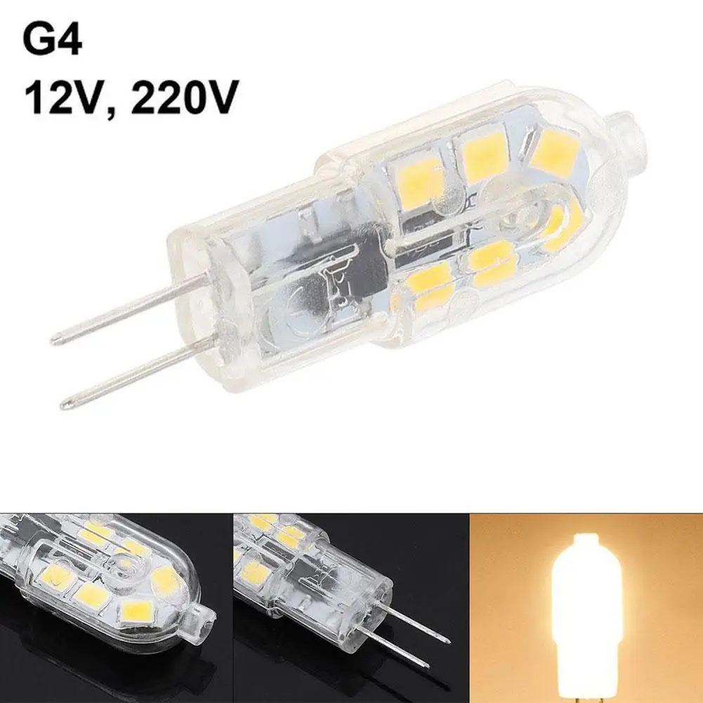

12V G4 LED Bulb, AC 220V, SMD2835, 1W Lamp, Ultra Bright Mini Chandelier, Replacement for 2700K & 6000K Halogen Lights