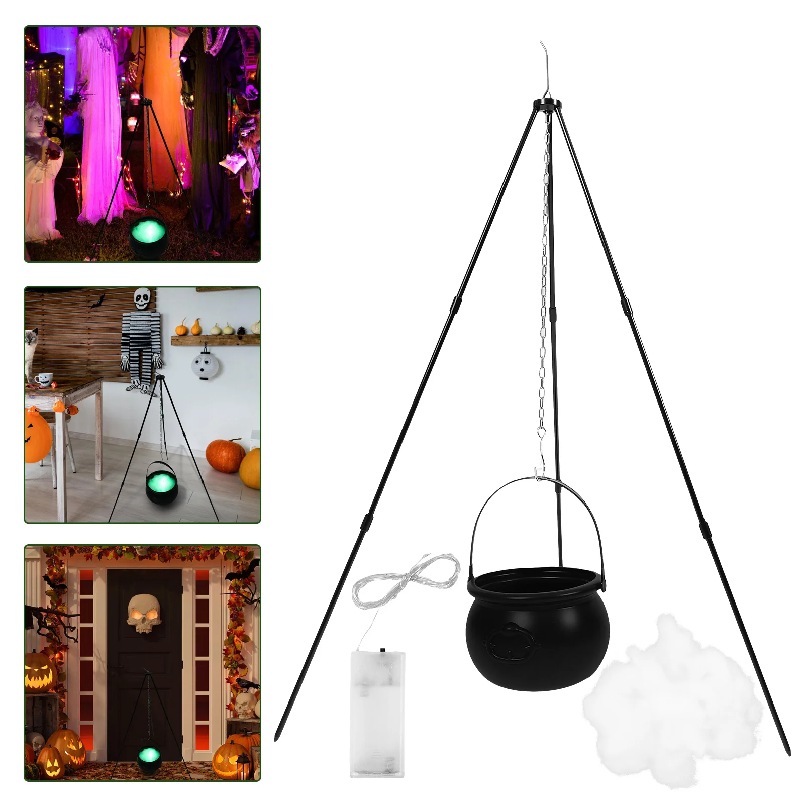 

Создаватель тумана для Хэллоуина, искусственное украшение, горшок ведьмы, декоративная лампа, декор для Хэллоуина + украшения