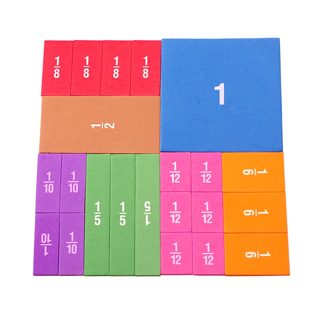 

17 Pieces Fraction Tiles Safe Birthday Rainbow Mathematics Toy Kids Developmental Teaching Tools Primary School Supplies