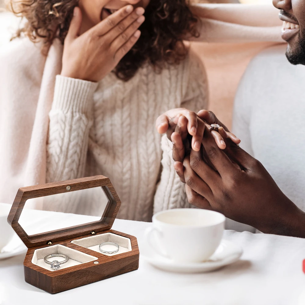 

Walnut Wood Jewelry Storage Box Large Capacity Ring Necklace Storage Box Wedding Ceremony Ring Customize Proposal Ring Case