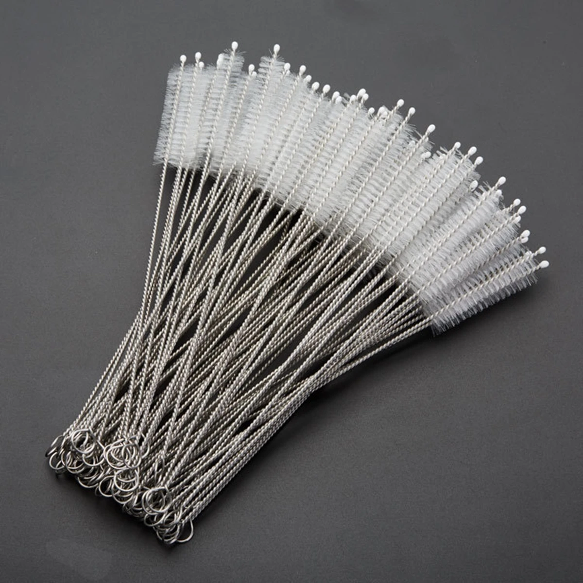 

100Pcs 15/20CM Reusable Cleaning Brushes for Drinking Straws Bottle Cleaner Brushes 304 Stainless Steel Cleaning Brush for Straw