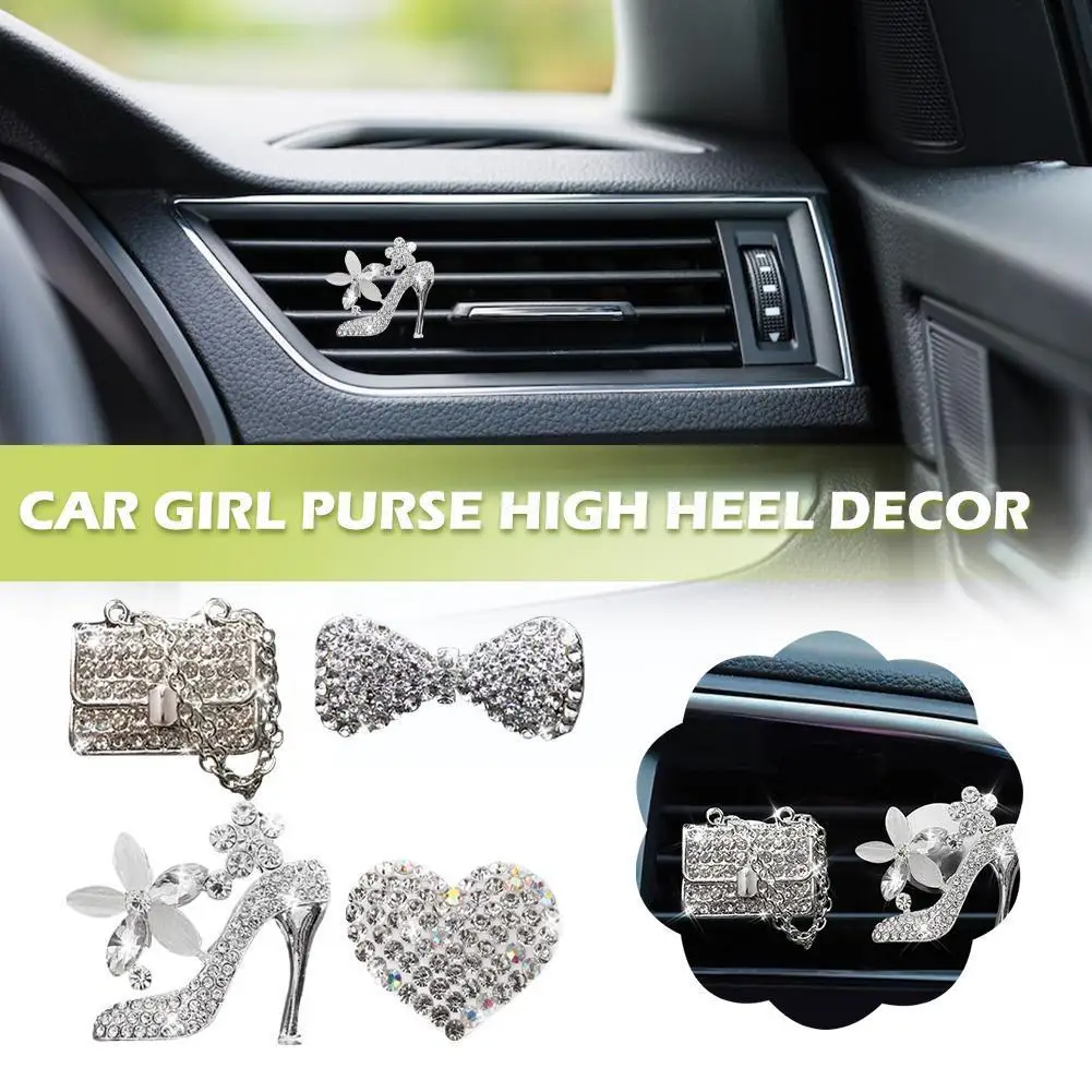 

NewCar Air Freshener Car Outlet Perfume Clip Shiny Interior Scent Girls Accessories Car Car Diffuser Purse Heels Car Access N5Y4