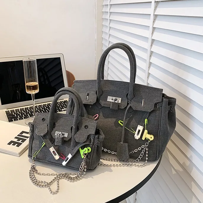 Женская Джинсовая Сумка Через Плечо В Стиле Ретро Персонализированная Потертая