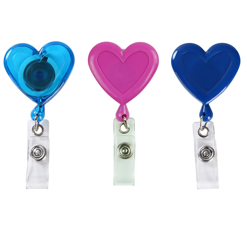 

Doctor Nurse Medical Workers Card Clip Hospital Supplies Heart Type Retractable Badge Reels Access Work Card ID Card Holder