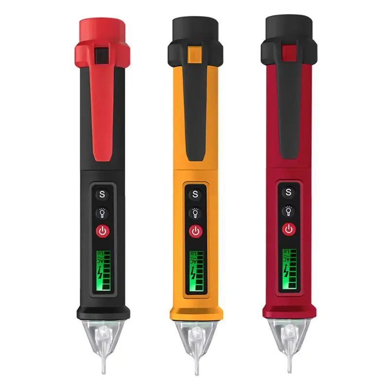 

Non-Contact AC Voltage Tester Pen AC 12-1000V LED Flashlight Sound & Light Alarm