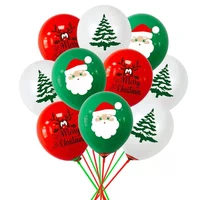 30pcs 10inch christmas balloons santa claus elk xmas tree printed latex balloon new year 2023 christmas decoration for home kids
