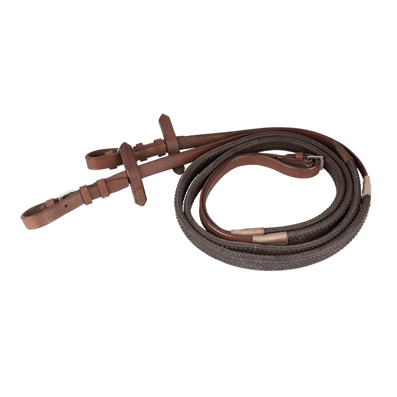 

Equesstrian Horse Reins Cowhide Leather Dressage Reins black Horse Rope Brown color leather bridle