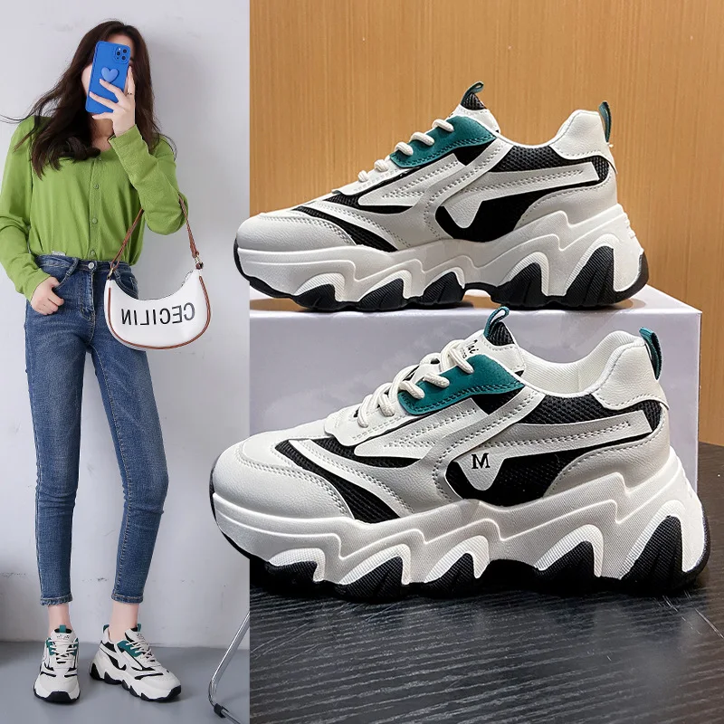 Women's shoes 2023 spring new platform sneakers Instagram tide super fire everything casual shoes Dad shoes