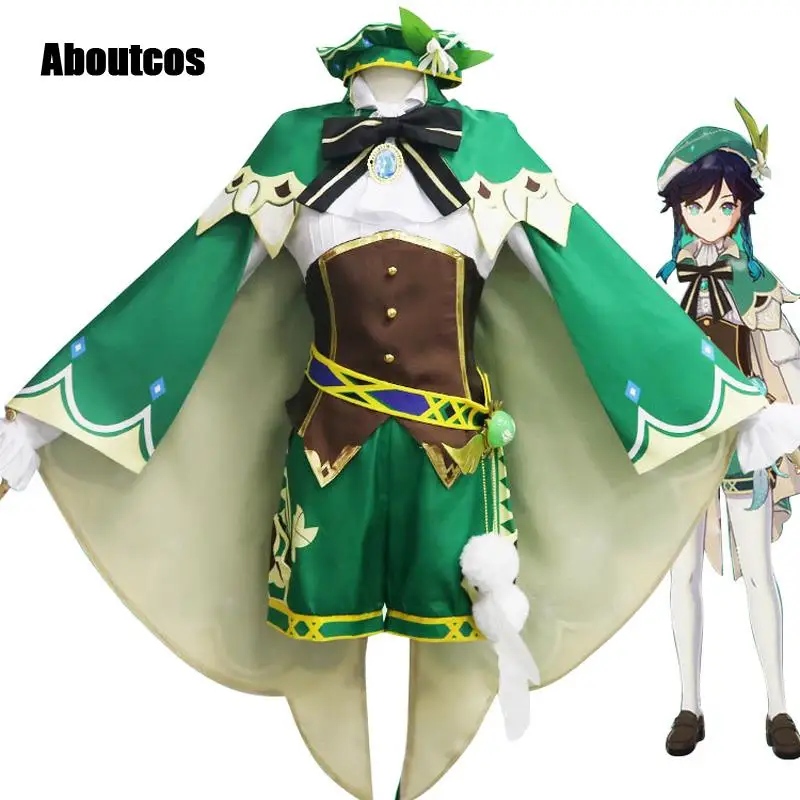 Genshin Impact Venti Cosplay Costume Uniform Cosplay Anime Accessories Halloween Costumes For Women Game Wendi Windy