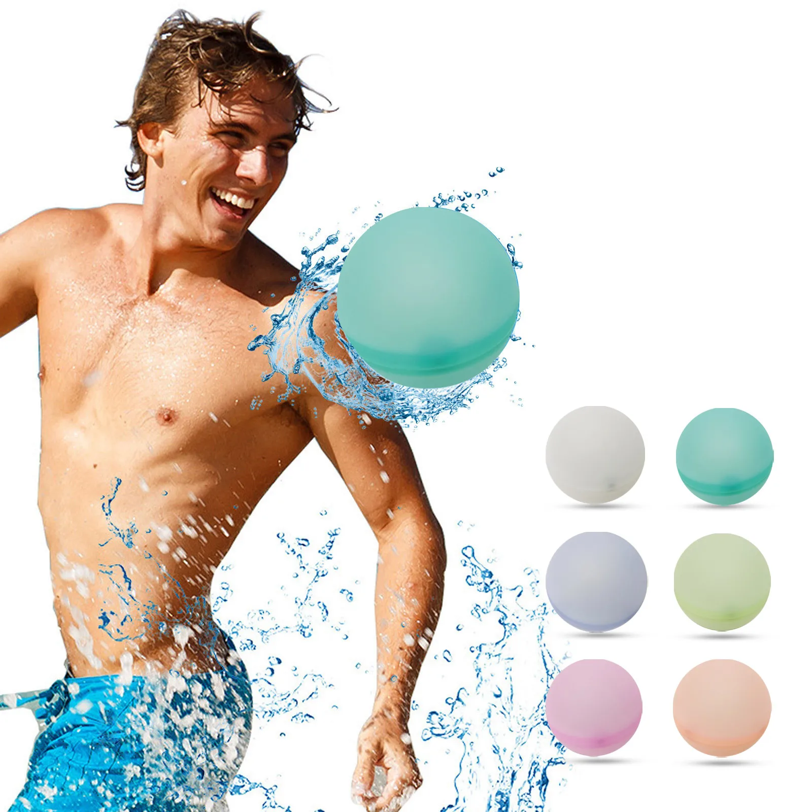 

6/12pcs Water Bomb Splash Balls Reusable Absorbent Water Balloons Outdoor Pool Beach Play Toy Pool Party Favors Water Balloon