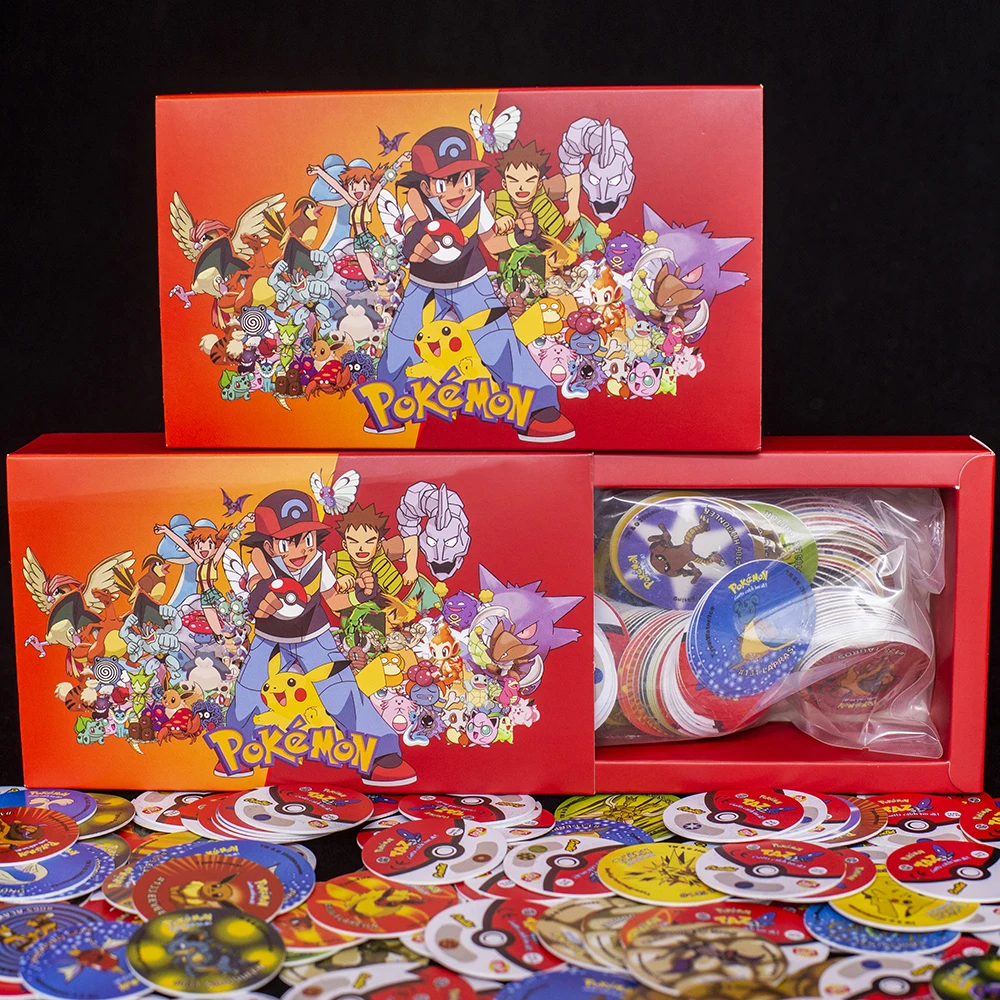 Фото Lote De T kama Pokemon 1-го поколения 169 шт. Полная коллекция Super Mega Master Пикачу Milkcaps Round Chaps Tasos Cards №4