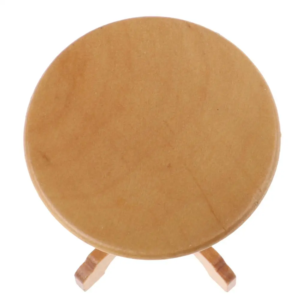 

Miniature Round Wooden Table Accessory Dollhouse Toy for Girl Boy # 1