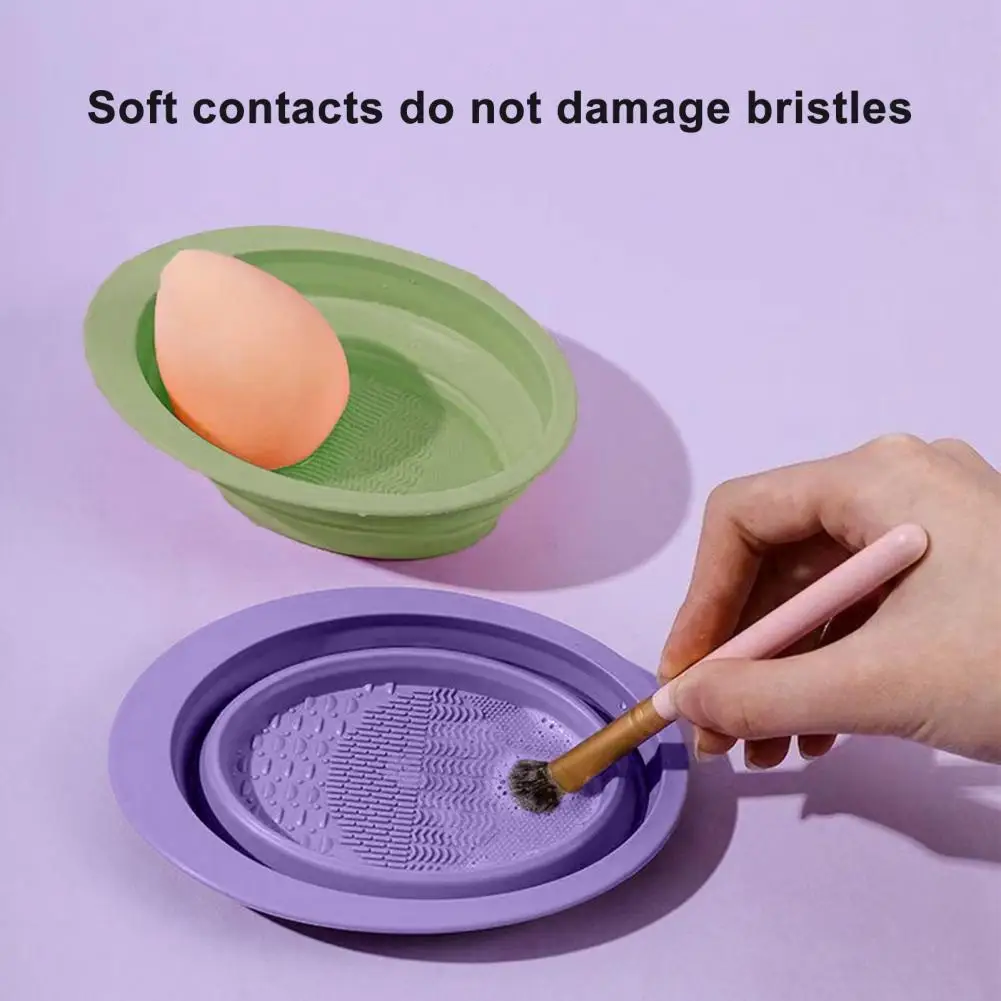 

Makeup Brush Cleaning Mat Foldable Silicone Efficient Cleaning Easy to Use Environmentally Friendly Folding Scrub Bowl
