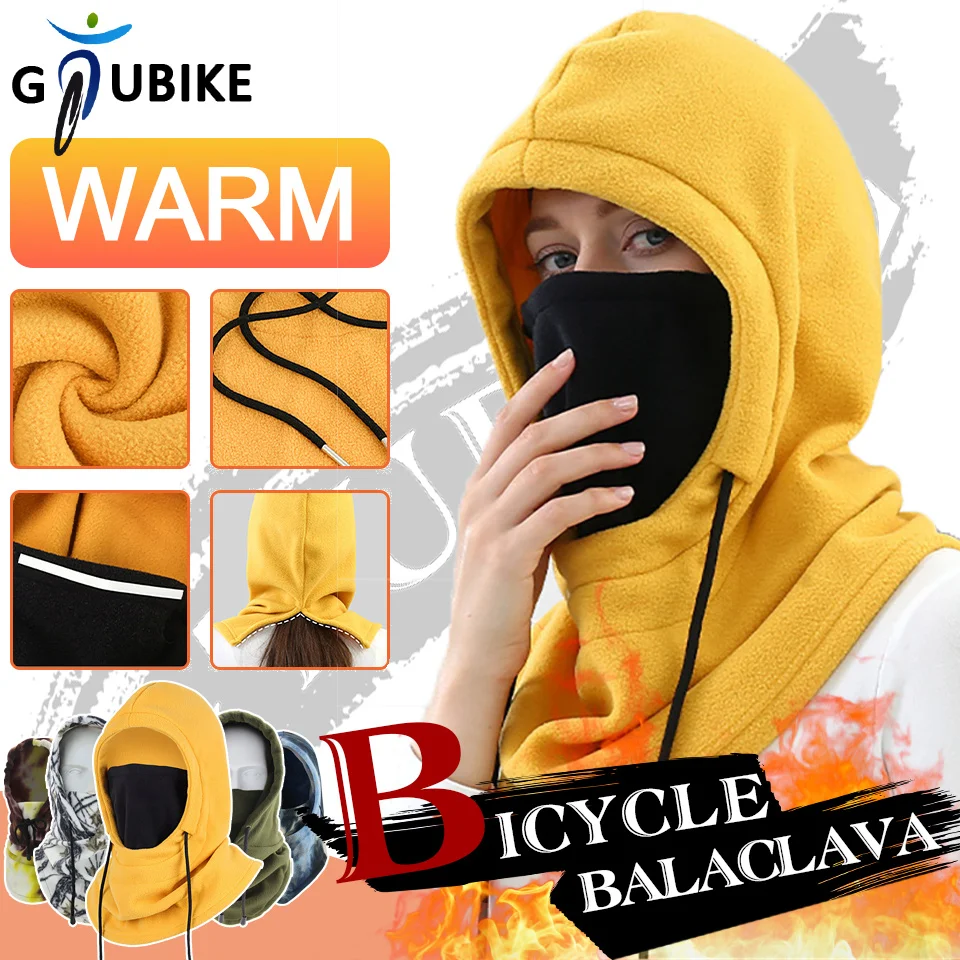 

GTUBIKE зимняя теплая искусственная кожа, утолщенная плюшевая маска с капюшоном для мужчин и женщин, уличные виды спорта, походов, катания на лыжах, езды на велосипеде, головной убор