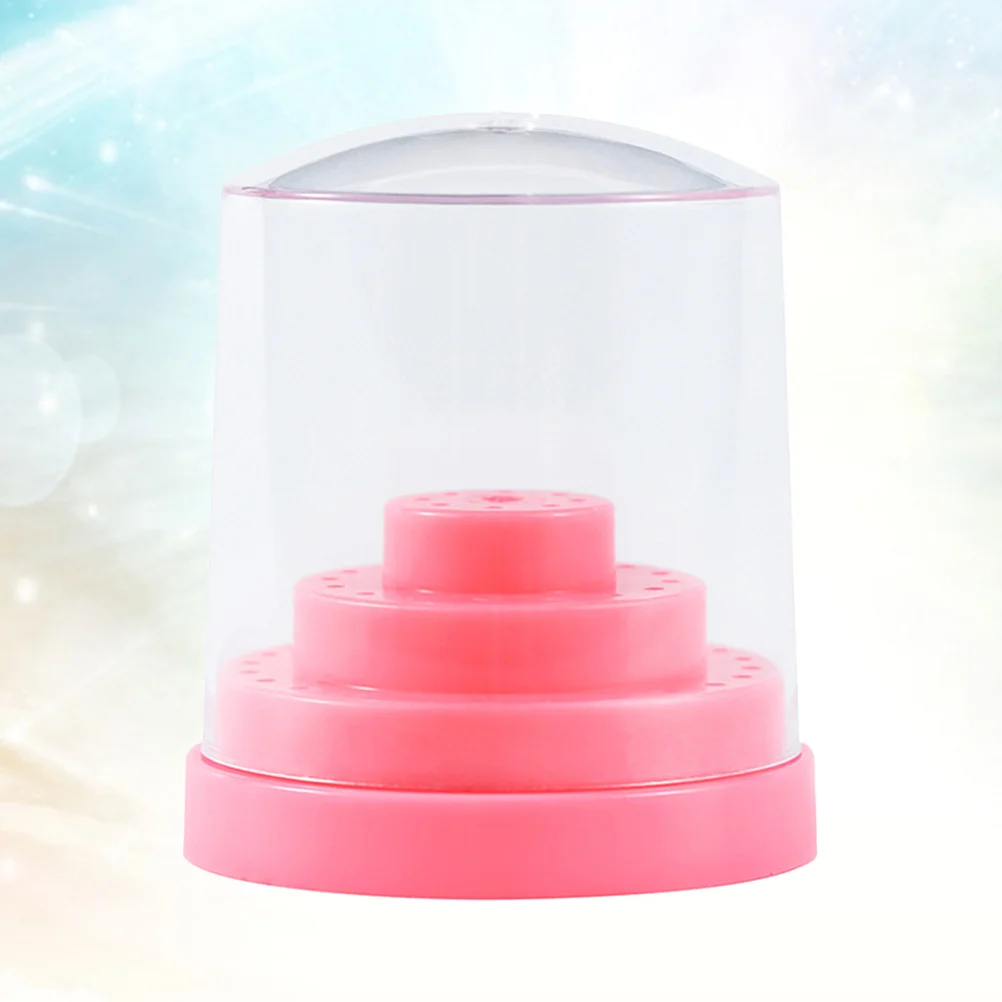 

1PC 48 Holes Nail Bit Holder Nail Polishing Machine Grinding Head Storage Box Manicure Drill Bits Container (Pink) Organizer