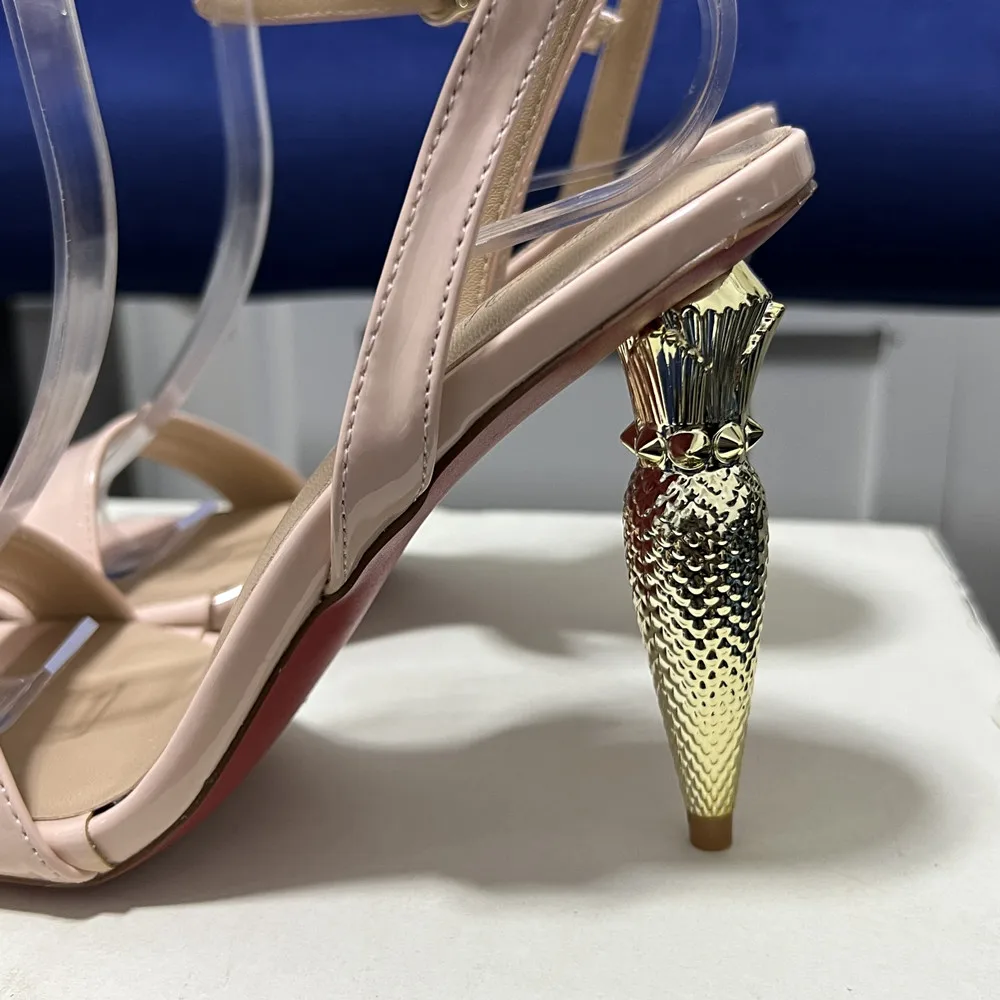 2023 Europe And The United States Summer Word With Rhinestones Sexy Open Toe Banquet Professional Ultra-High Heel Sandal Woman