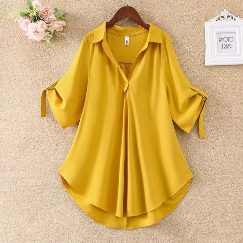 

Women Ladies Tops Loose Women Tops Long Women Solid Color Chiffon Tops Cool