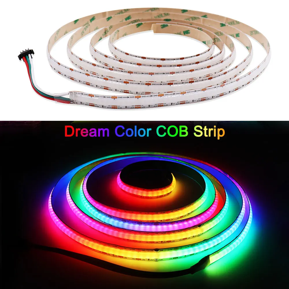 

WS2812B RGB COB LED Strip Dream color 5V Dimmable Flexible Addressable LED Strips Lights Full color led strip