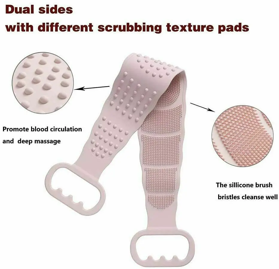 

Bath Body Brush Towels Shower Exfoliating Double Side Silicone Back Scrubber