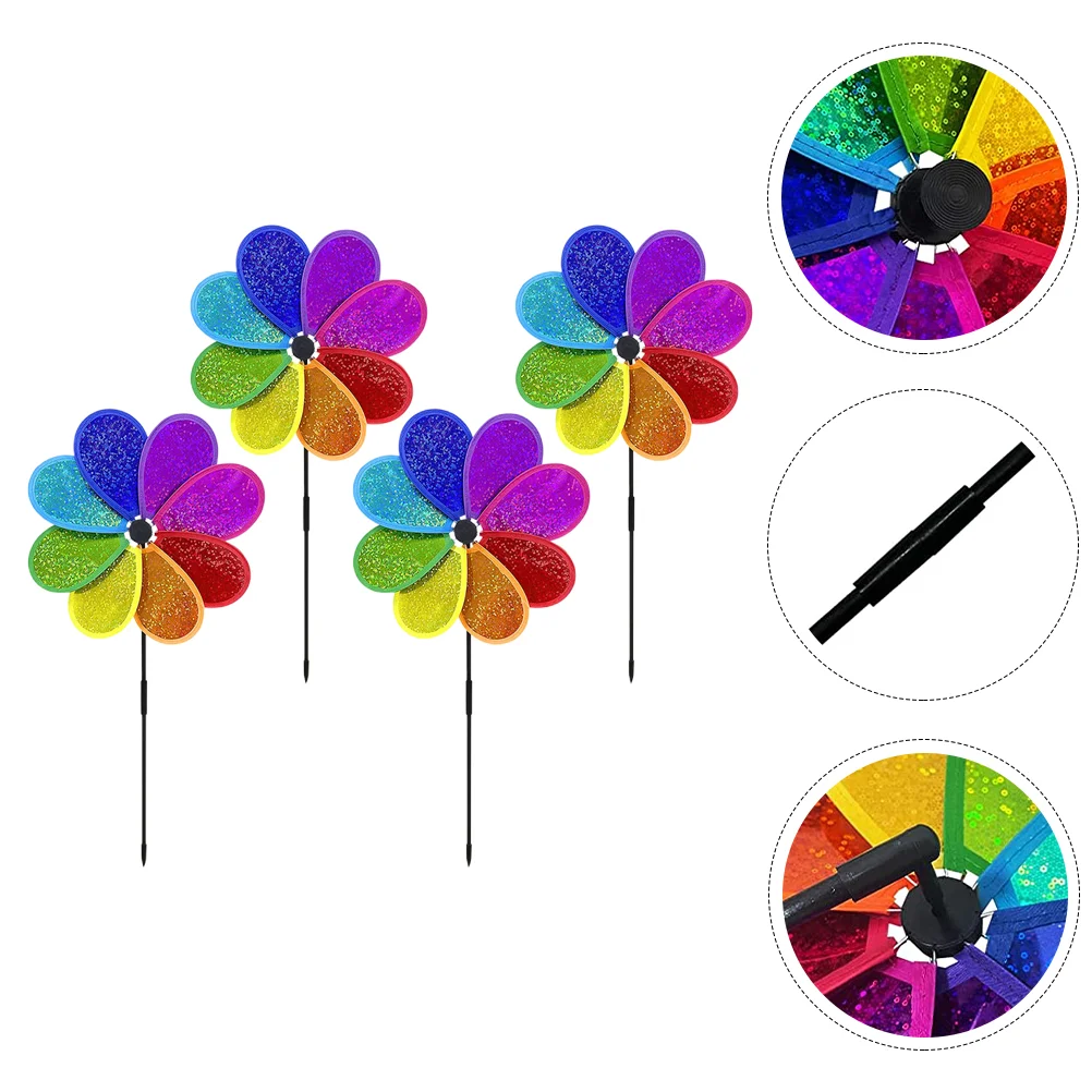 

Windmill Pinwheel Wind Garden Pinwheels Decoration Sunflower Stake Lawn Summer Sculptures Kids Outdoor Decor Yard Toy Windmills