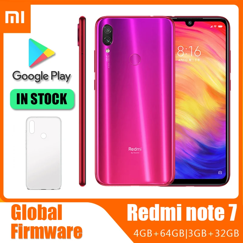 Original Xiaomi Redmi Note 7 Smartphone, Snapdragon 660AIE Android Mobile Phone 48.0MP+5.0MP Rear Camera Cellphone