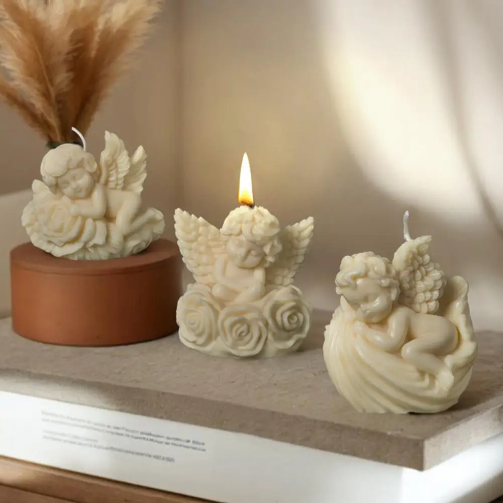 Силиконовая форма для свечей Rose Angel с антипригарным покрытием легко снимается