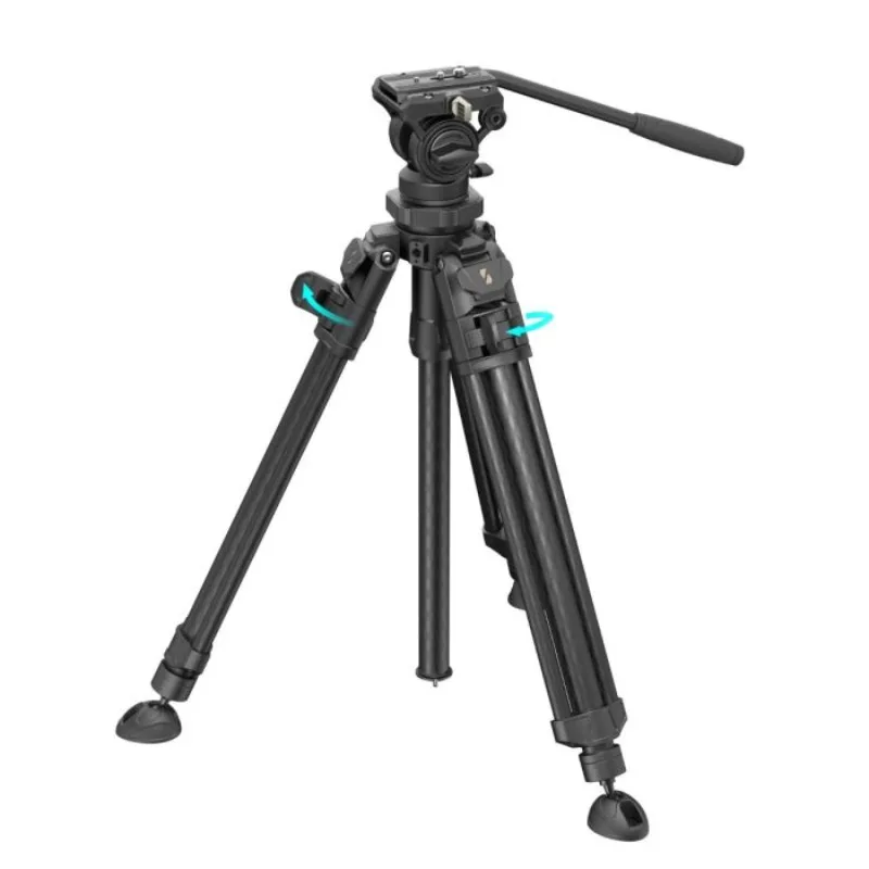 Фото Комплект видеостудийного штатива SmallRig AD-50 Pro 4420 из углеродного волокна, нагрузка до 6 кг, с флюидной головкой и быстросъемными пластинами №3