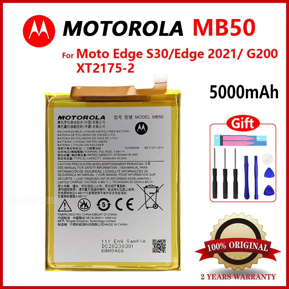 

Original New Motorola MB50 BATTERY For MOTO EDGE S30/2021/G200 XT2175-2 Repair Part High Capacity Mobile Phone Batteries