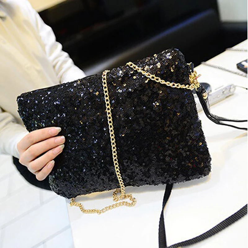 

Women Shoulder Bag Glitter Sequin Handbag Shoulder Sparkling Party Envelope Clutch Bag Wallet Ladies Tote Purse Crossbody Bag