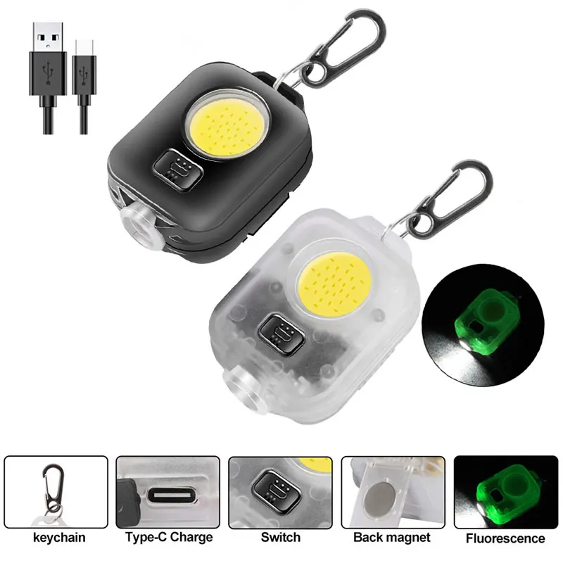 

Mini LED Flashlight Work Light Pocket Flashlight Keychains IPX4 Waterproof 8 Modes Pocket Emergency Safety Light Keychains