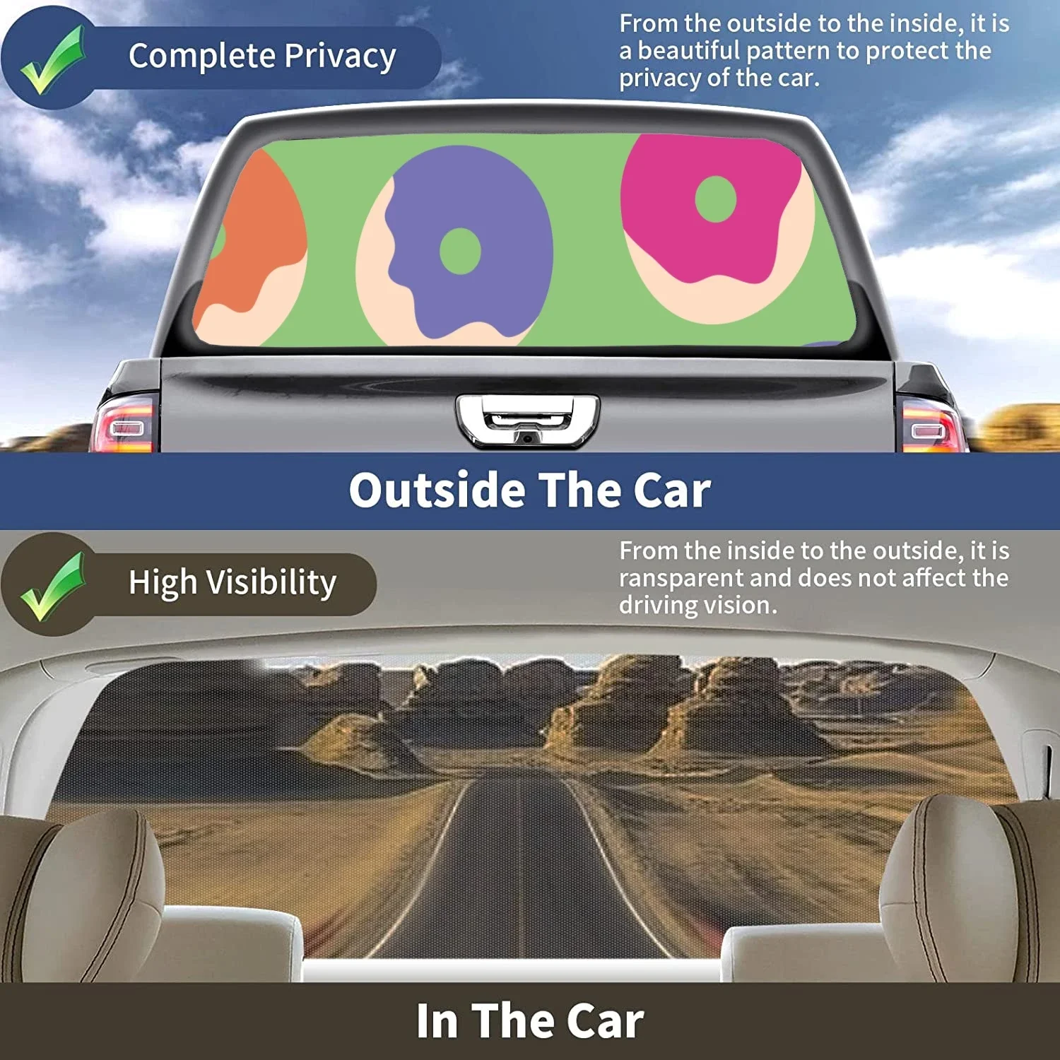 Мультяшные пончики автомобильные аксессуары наклейка на заднее стекло