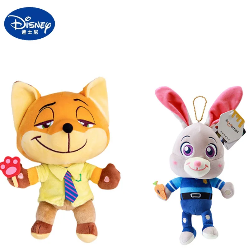 

Disney Genuine Zootopia Rabbit Judith Laverne Hopps Plush Toy Pendant Nick·Wilde Anime Action Figures Toys for Girls Kids Gifts
