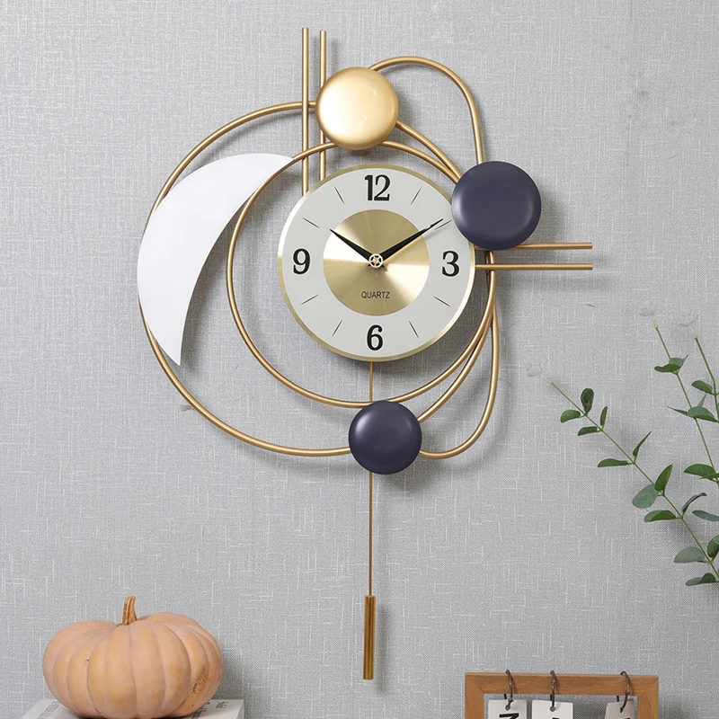 

clock swing wall clock home living room decoration clock modern creative light luxury wall watch new product