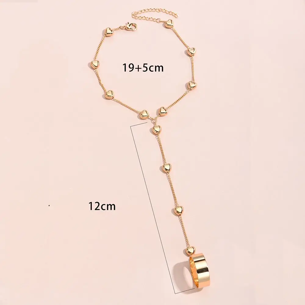 Простой кулон в форме сердца цепочка браслет звено соединение Золотое