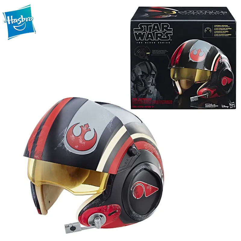 

Hasbro Star Wars Genuine The Black Series Poe Dameron 1:1 Scale Electronic X-Wing Pilot Helmet The Roleplay Adult Collectible