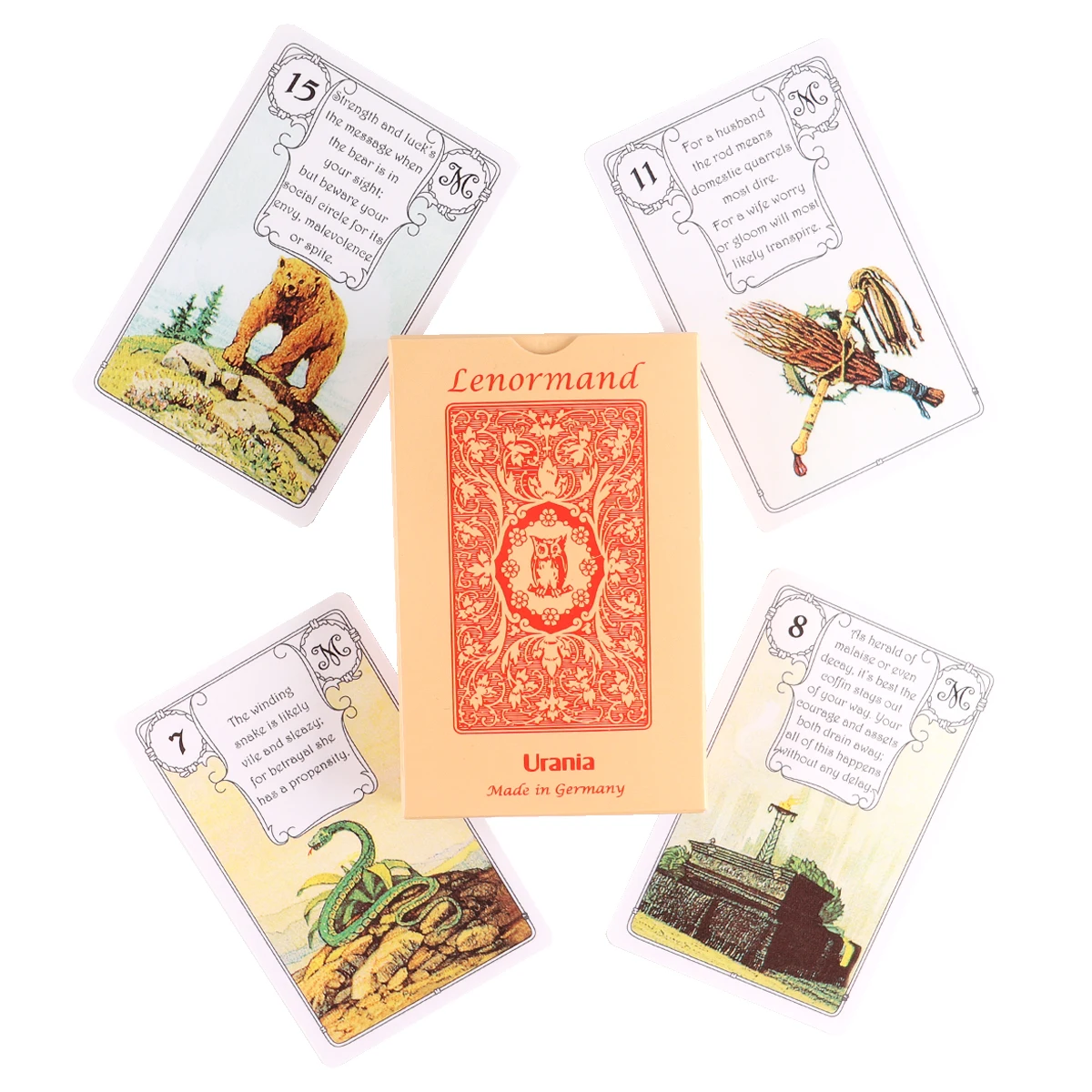 

Red Owl By Mlle Lenormand 36 Cards Deck Leisure Party Table Game High Quality Fortune-telling Prophecy Tarot Deck with PDF Guide
