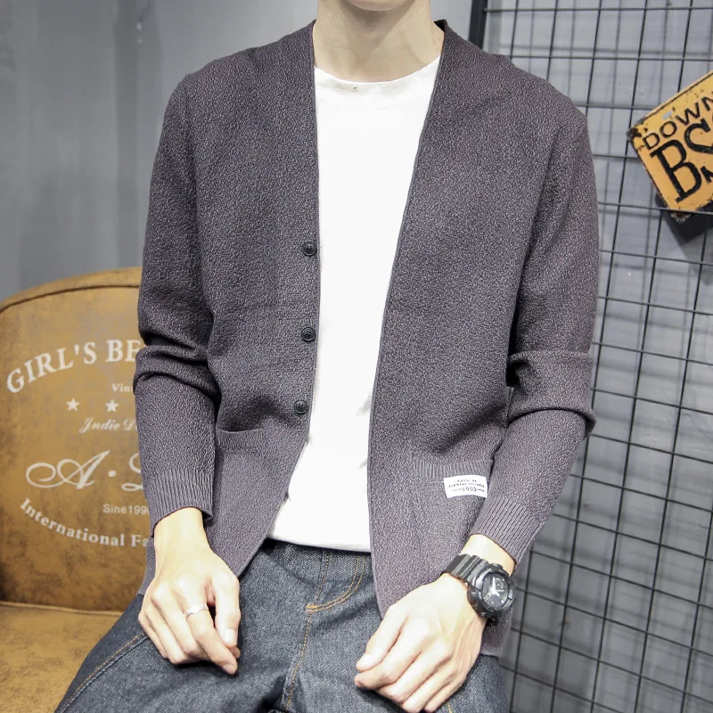 New Men Winter Falllong Sleeves Knit Button Cardigan Sweaters Loose Casual Coats Autumn Fashion Solid Streetwear Jacket Clothing