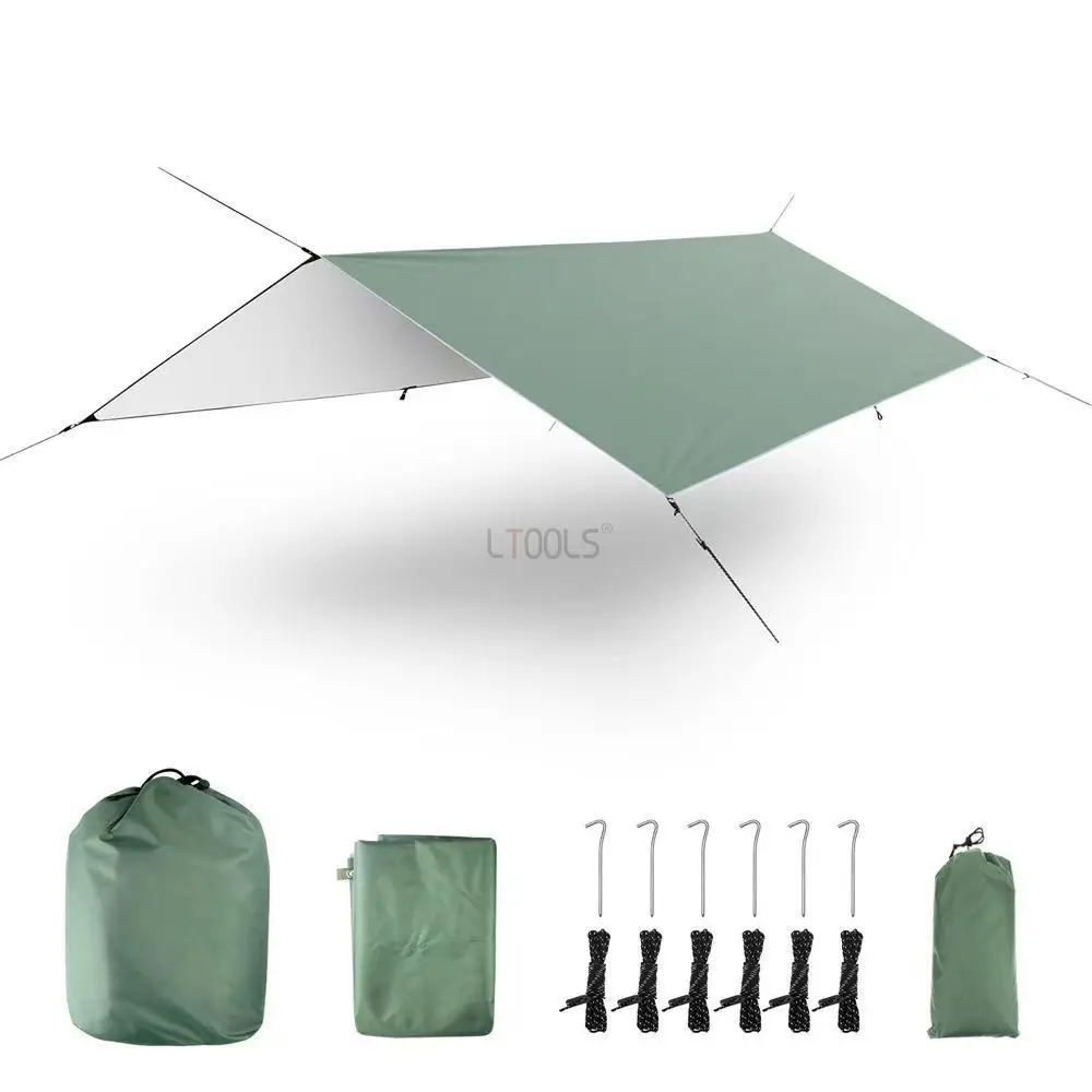 

3x3m 3x4m Large Silvery Coating Tarp Waterproof Square Awning Camping Outdoor Shade Tarpaulin Tent Shelter Sunshade Flysheet