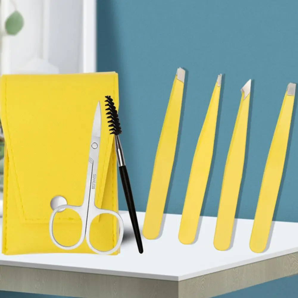 

Набор пинцетов для бровей с изогнутыми ножницами, 6 шт.