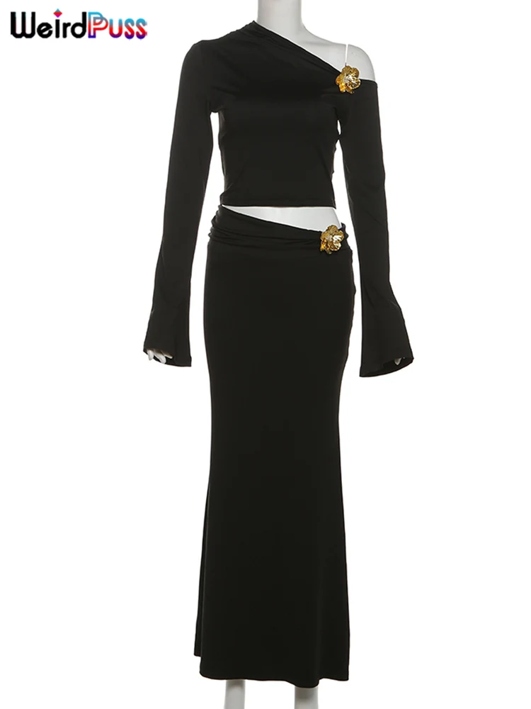 Weird Puss металлические цветы комплект из 2 предметов женский элегантный косой