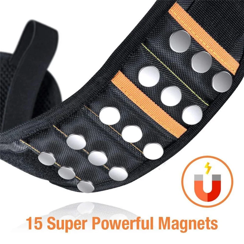 10/15/20 Strong Magnetic Wristband Storage Bag Tool Belt Holding Screws Nails Drill Bits Holder Repair |