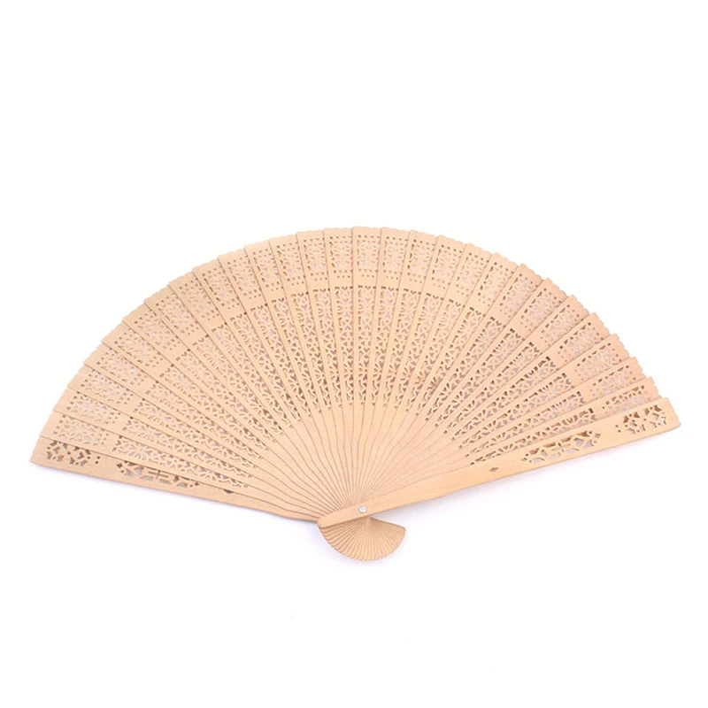 

1PC Chinese Vintage Folding Bamboo Original Wooden Carved Hand Fan Wedding Bridal Party Home Decoracion