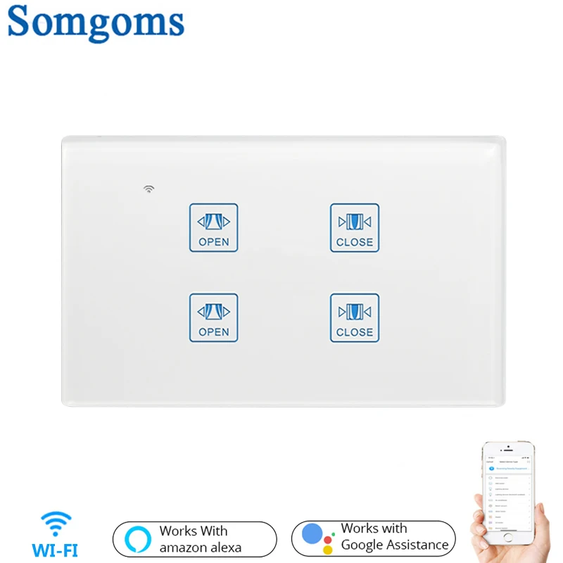 

Wi-Fi жалюзи сенсорный настенный выключатель хрустальная панель электрические моторизованные жалюзи умный переключатель Tuya пульт дистанционного управления с Google Home
