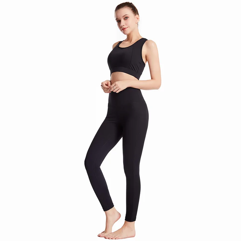 

Yoga Clothes Summer Women Breathable Tight Yoga Pants Sweat Absorbing Sports Underwear V-shaped Backless Bra Yoga Tops Pants Set