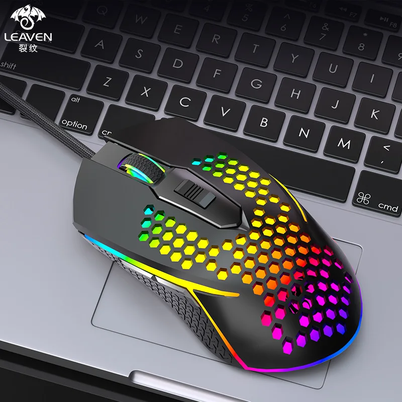 

Компьютерная мышь Crack S50RGB, Киберспорт, 6 кнопок, макро разрешение, программируемая игровая проводная мышь с подсветкой