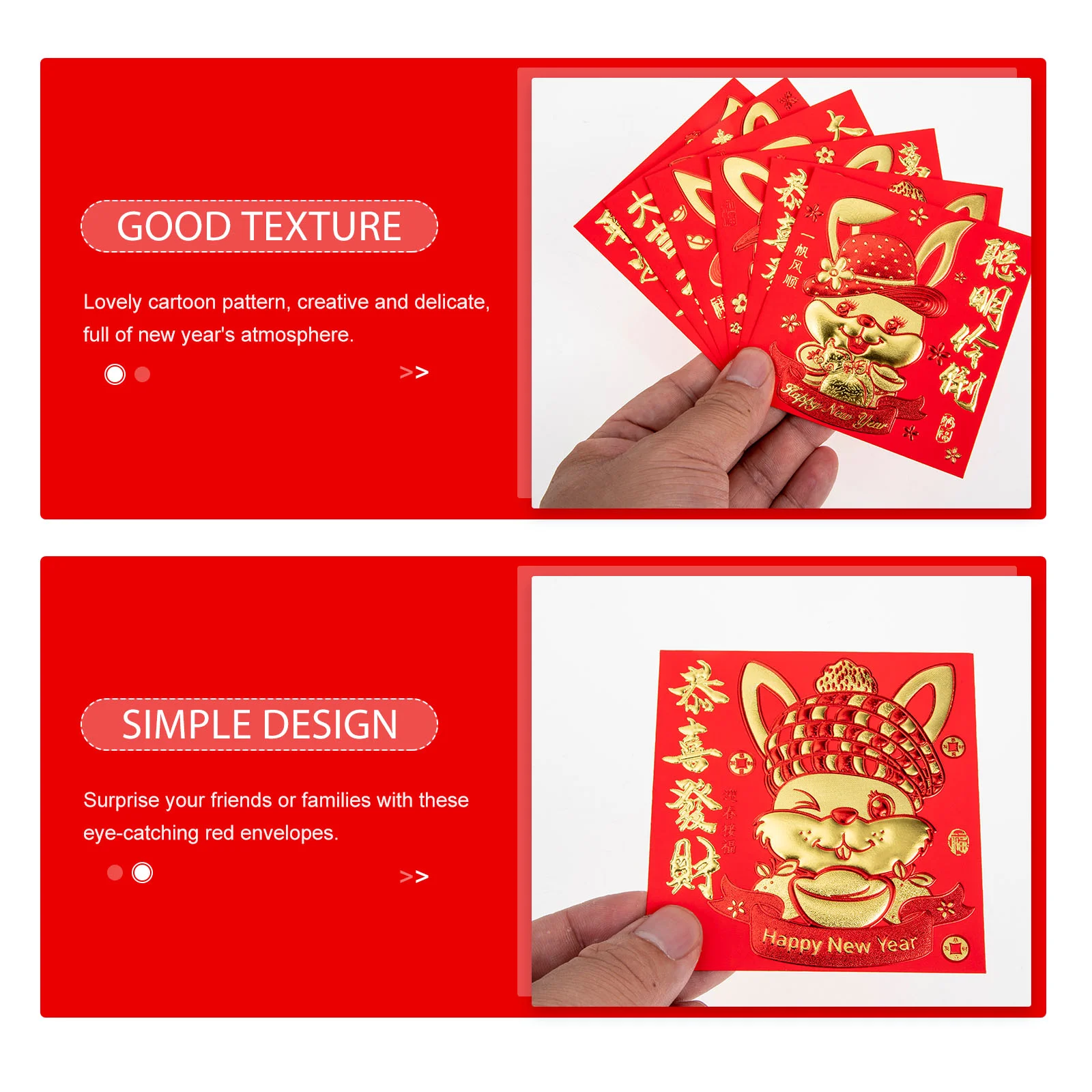

Red Money Envelopes Year New 2023 Packet Packets Chinese Envelope Festival Zodiac Bag Lucky Spring Rabbit Hong Bao Lunar Pocket