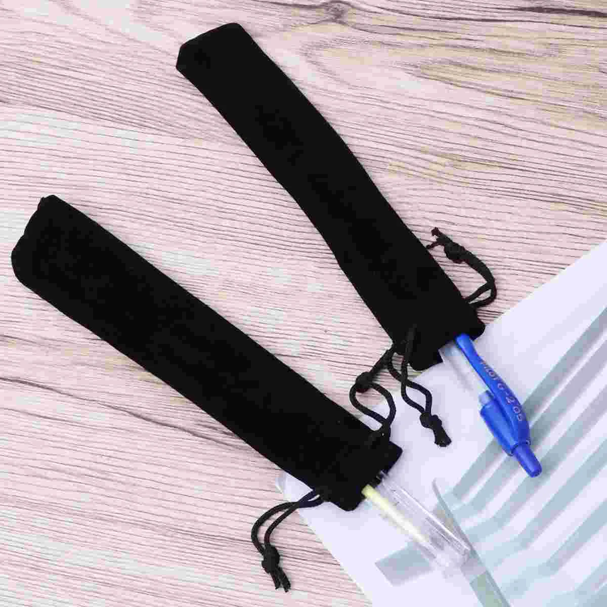 Pen and Case Storage Bag Organizer Pouch Pen Pouch  Drawstring Pen Case pen Bag Single Suede Pen Sleeve