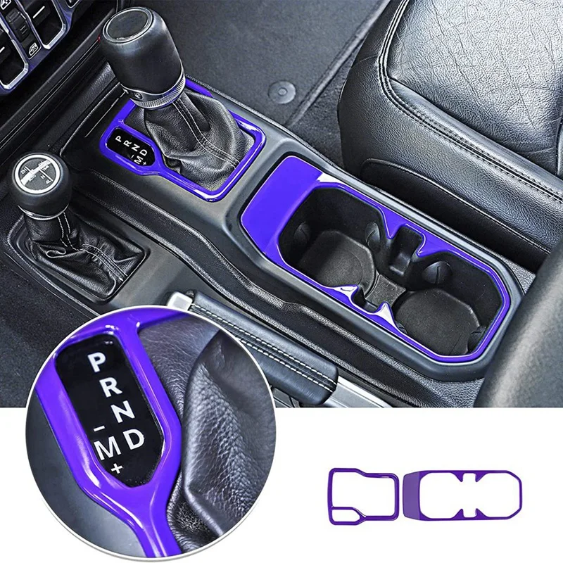 

Gear Shift Cover & Front Water Cup Holder Cover For 2018 2019 2020 2021 Jeep Wrangler JL Accessories, ABS