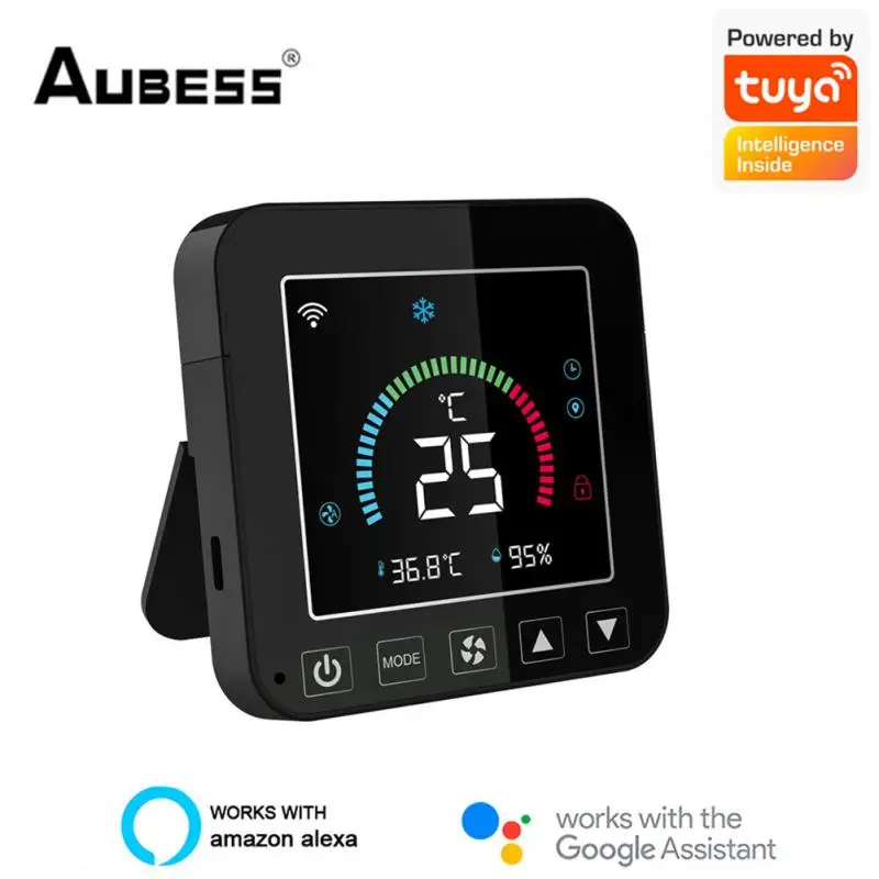 

Термостат Tuya Smart Life с Wi-Fi, 5 в пост. Тока, ИК-пульт дистанционного управления, таймер, датчик температуры и влажности, сенсорный ЖК-экран