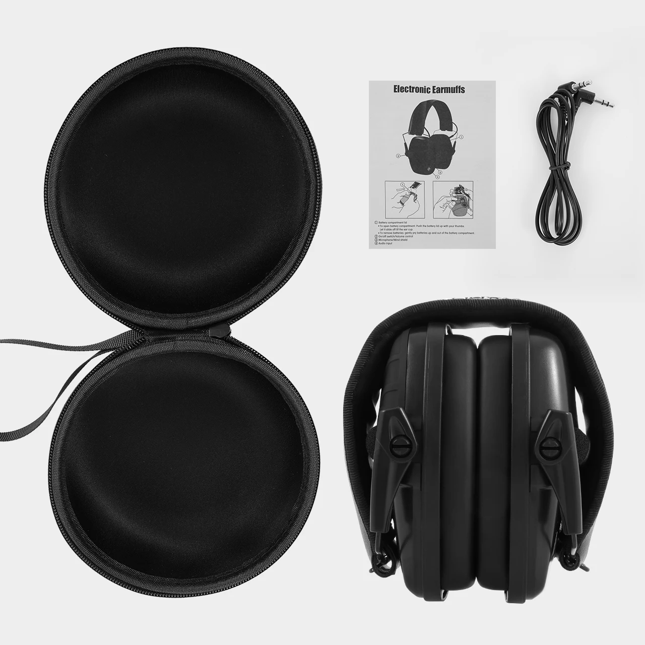 Black/Green Tactical Electronic Shooting Earmuff Anti-noise Headphone Sound Amplification Hearing Protection Headset Foldable |